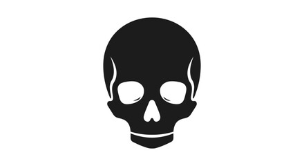 Obraz premium Black skull silhouette on white background illustration design element