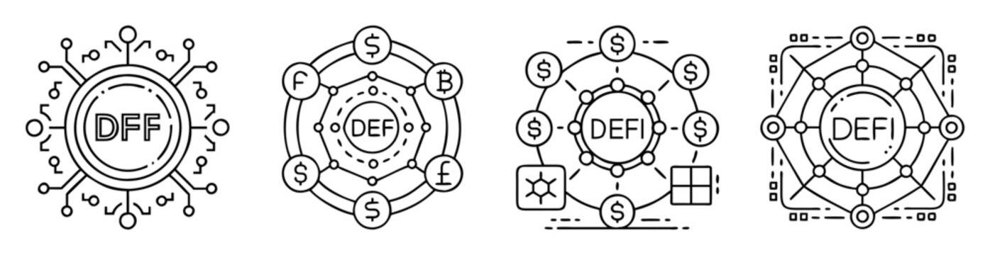 Decentralized finance and cryptocurrency illustration representing blockchain technology and digital assets future