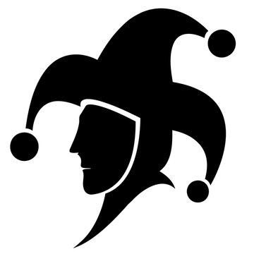 jester hat icon minimalist black silhouette vector