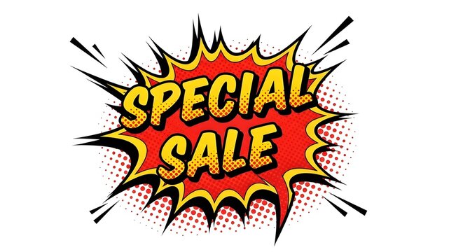 Pop art special sale comic book burst for advertising