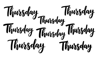 Fototapeta premium Thursday modern brush calligraphy typography set