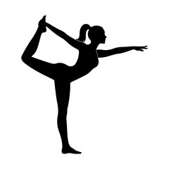 Fototapeta premium Woman practicing Lord of the Dance yoga pose