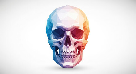Obraz premium 3d skull with vibrant gradient colors
