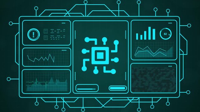 4k futuristic digital blockchain network animation with glowing nodes and data flow motion