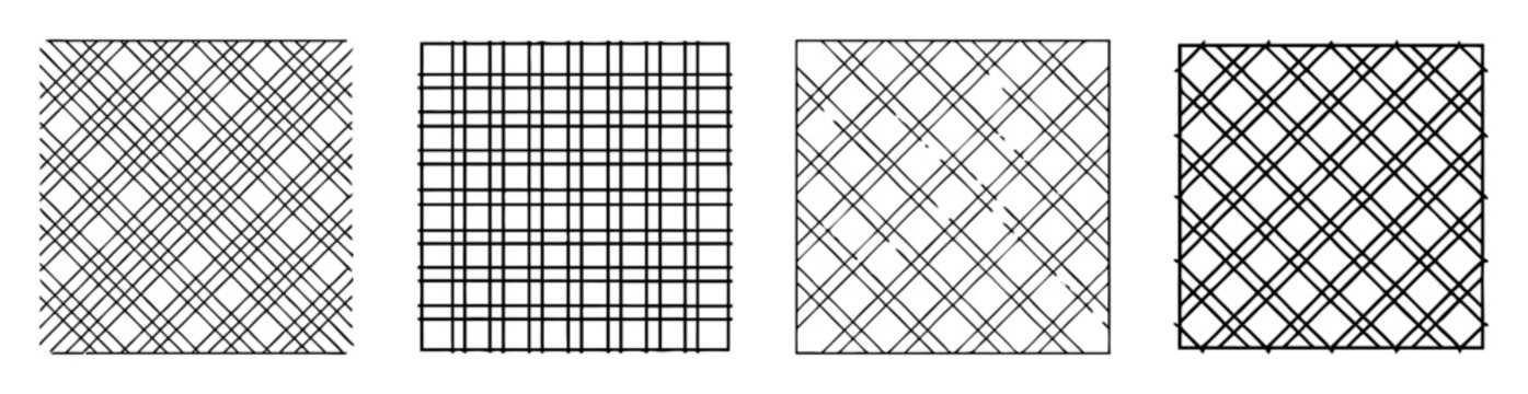 Four black and white abstract textures arranged horizontally in one image
