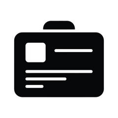 Obraz premium Black and white icon of a classic briefcase with a handle