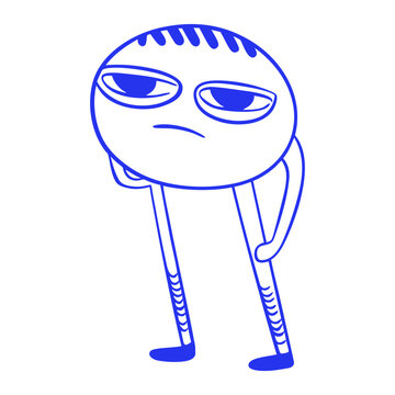 Suspicious Cartoon Character Side Eye Look