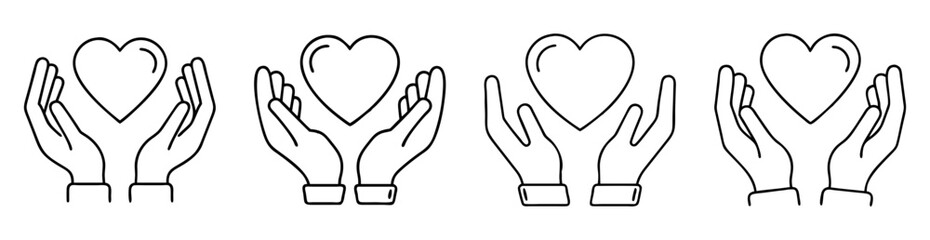 Obraz premium Hands holding a heart, symbolizing love, care, and support for others