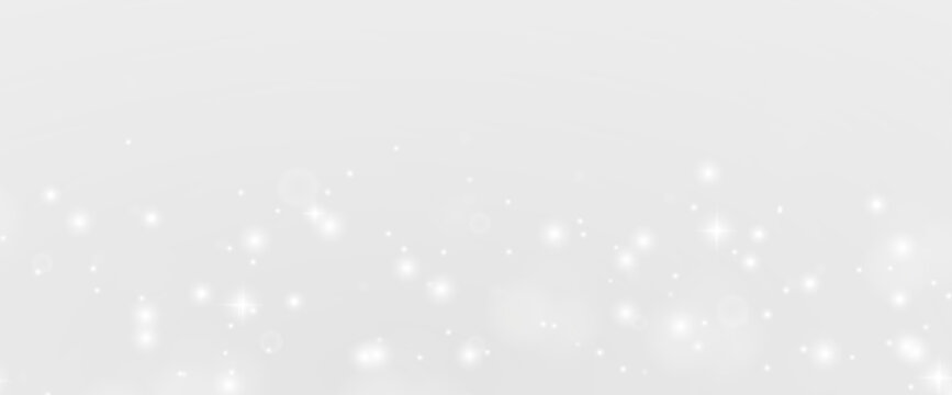 Light white dust particle sparkle bokeh on abstract transparent background with glowing glitter stardust magic smoke powder flare motion blur effect isolated on dark backdrop.