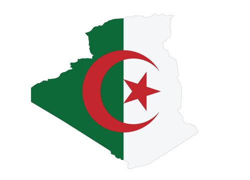 country algeria map with flag