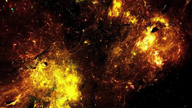 Vibrant orange, yellow cosmic explosion, fiery abstract background, glowing nebula, space texture
