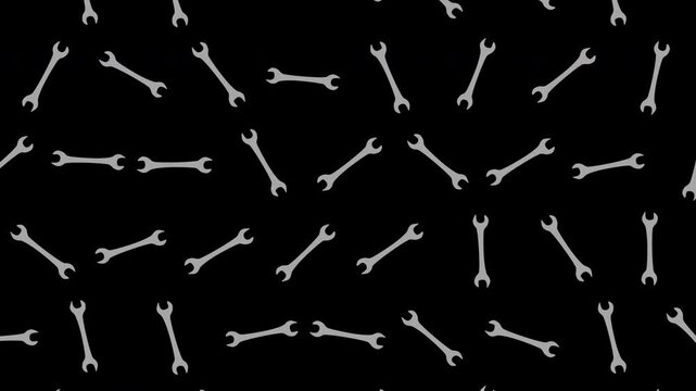 フラットデザインのレンチツール ループアニメーション背景