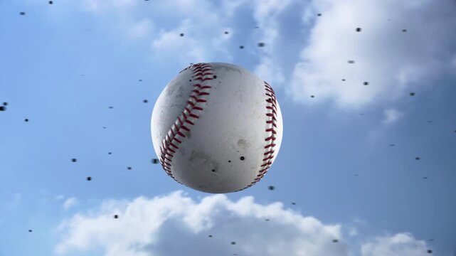 Close-Up Baseball In Motion Dust Particles Sports Action Shot