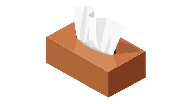 A simple illustration of a brown tissue box with white tissues