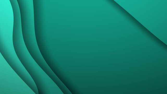 Abstract green overlapping wavy layered paper cut style background animation loop