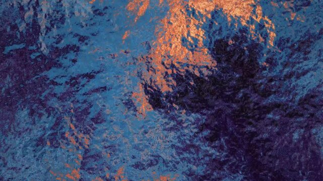 Abstract shifting background with blue and copper metallic grunge texture