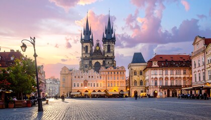Fototapeta premium Pragues Stunning Old Town Square - A Historical Landmark.