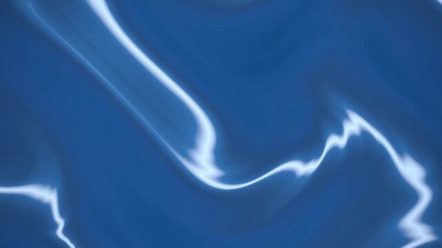 Abstract blue liquid wave animation flowing with smooth silk texture background