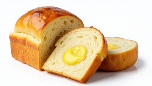 A fresh loaf of bread with one slice cut out, perfect for snacks or sandwiches