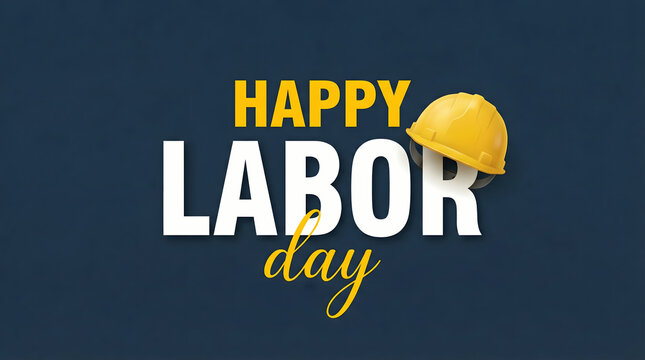 Happy Labor Day Yellow Hard Hat Celebration