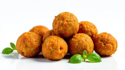 A photo of a stack of meatballs