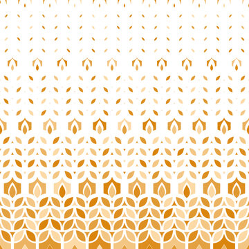 Wheat seamless pattern. Grain malt and barley, oat, rice, millet, maize, bran, corn. Beer background. Repeat texture plant for design agricultural prints. Silhouette nature spica. Vector illustration