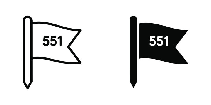 Comparison of a white and black flag with the number 551 displayed prominently