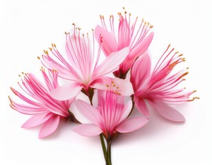 Fototapeta premium delicate pink gaura flowers isolated on white background