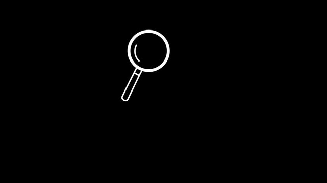 magnifying glass icon 4k animation video.