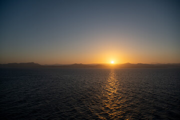 Fototapeta premium Sunset over the sea in Fuerteventura, Spain.