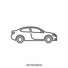Obraz premium Minimal side-view line art illustration of a sleek sedan car.