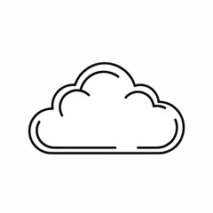 Fototapeta premium Minimal outlined cloud icon suitable for weather design projects and graphic layouts.