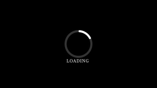 Minimalist Circular Loading Progress Bar Animation with Loading Text
