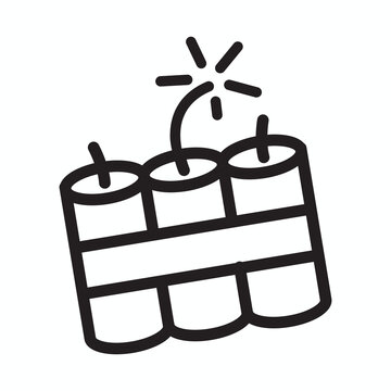 Fireworks Bomb Cake with Lit Fuse Icon - Independence Day