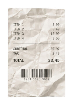 PNG Crumpled paper receipt barcode