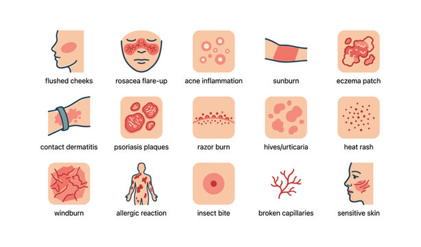Skin conditions and reactions: identifying common dermatological issues and symptoms