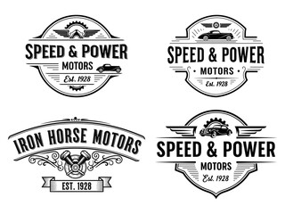 Fototapeta premium Motor company vintage logo vector illustration