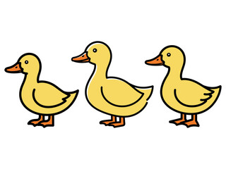 Fototapeta premium Yellow duck drawing vector illustration