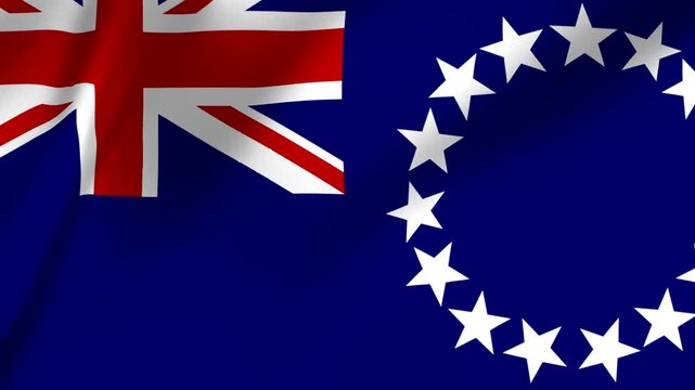 Flag of the Cook Islands national symbol with Union Jack and circle of stars on blue background  national pride and identity