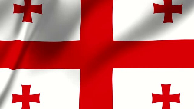 Georgia national flag waving with white background and red cross symbols  national symbol of the country of Georgia