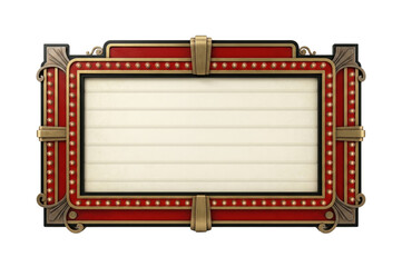 Retro ornate cinema marquee isolated. Theater sign board mockup. © PNG Lab