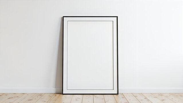 Minimalist black-framed picture hanging on a light-colored wall