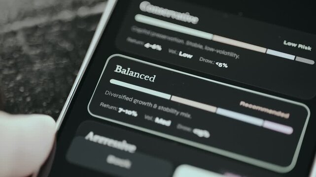 Person chooses a Balanced financial strategy for diversified growth and stability mix