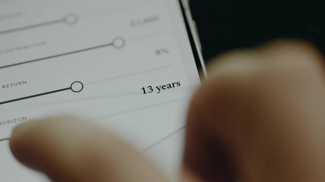 Person uses a slider to set a timeframe of 12 years
