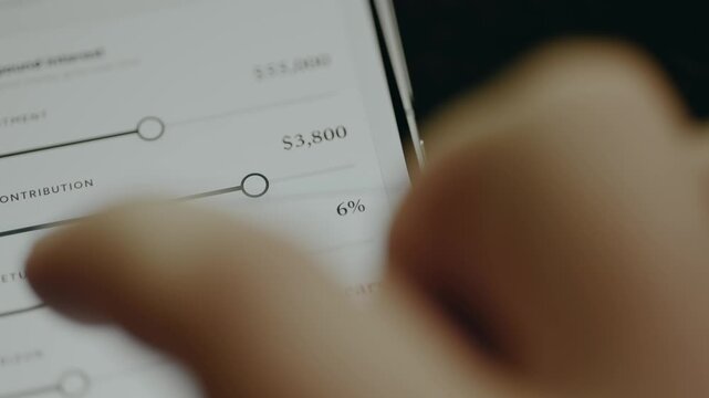 Person drags the slider to set the percentage for a financial return