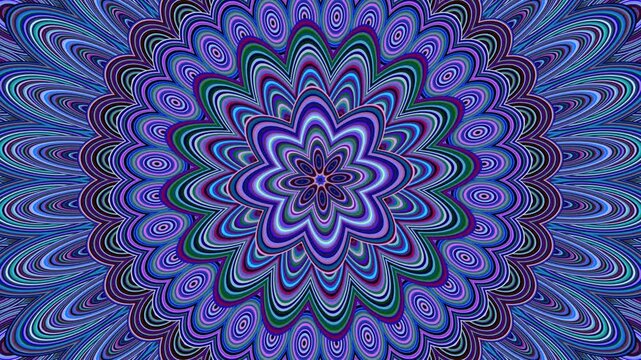 Animated floral circular mandala - visual loop