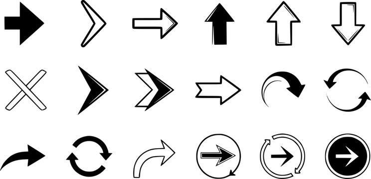arow set symbol icon vector. for web design