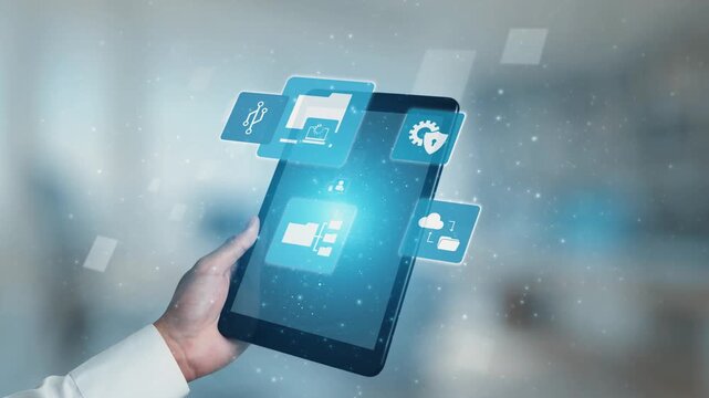 Concept of managing online folders with digital file organization, cloud storage, and secure sharing. Online folders improve workflow, online folders ensure access control. Gist