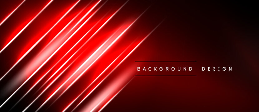 Abstract red lines over dark background. Modern design, dynamic energy, sleek presentation. Suitable for banners, headers, promotions.