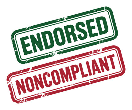 Endorsed vs. Noncompliant Rubber Stamps: Approval and Rejection Symbols